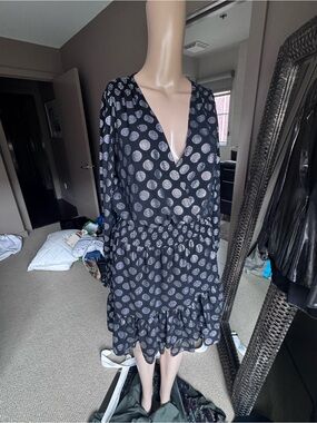 Michael Kors Black Dress with Silver Polka Dots